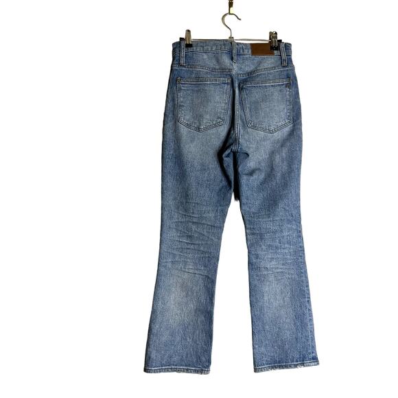 Madewell Jeans Women 24 Blue Denim Cali Demi Boot Exposed button fly Pants - Picture 2 of 14